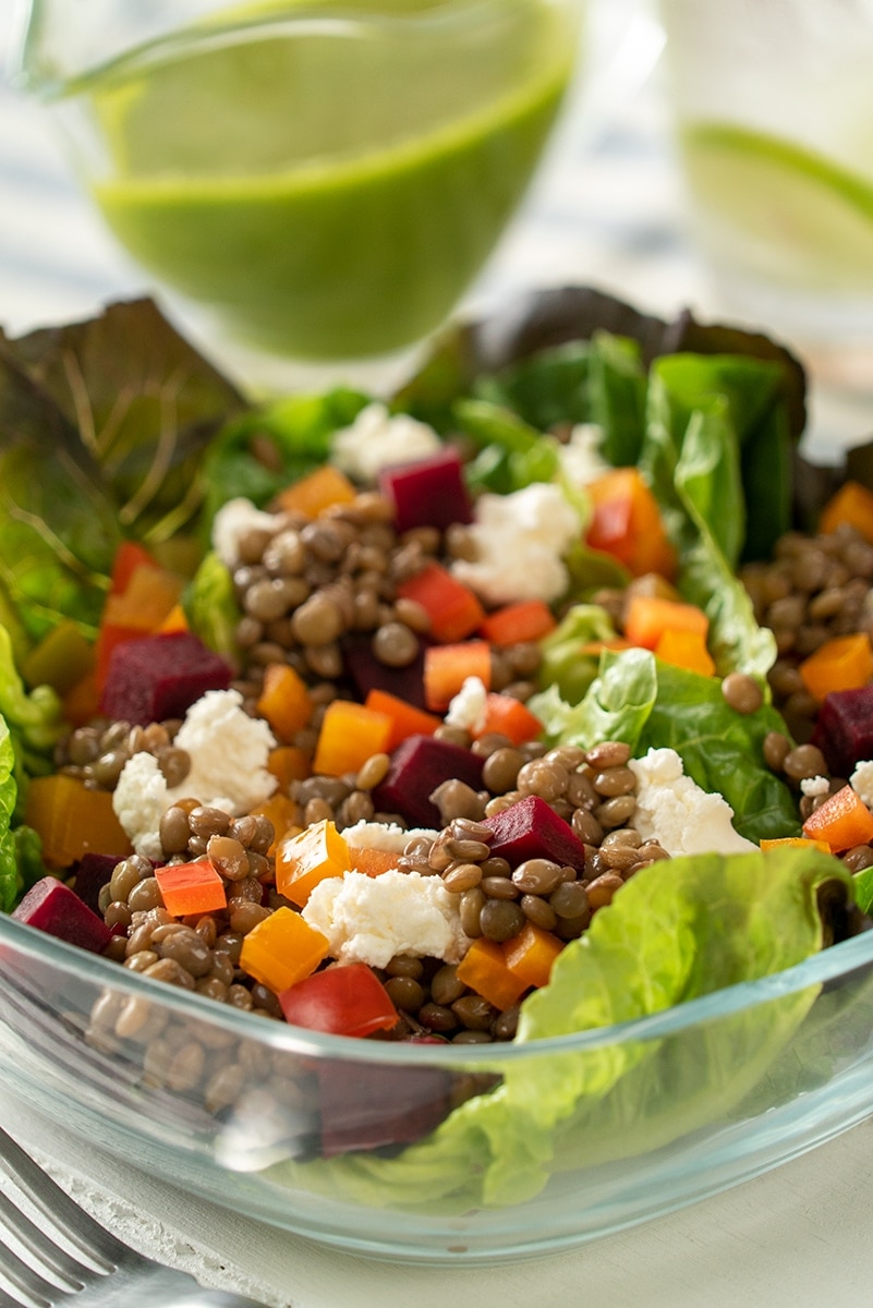 Ensalada De Lentejas Con Betabel Y Queso De Cabra