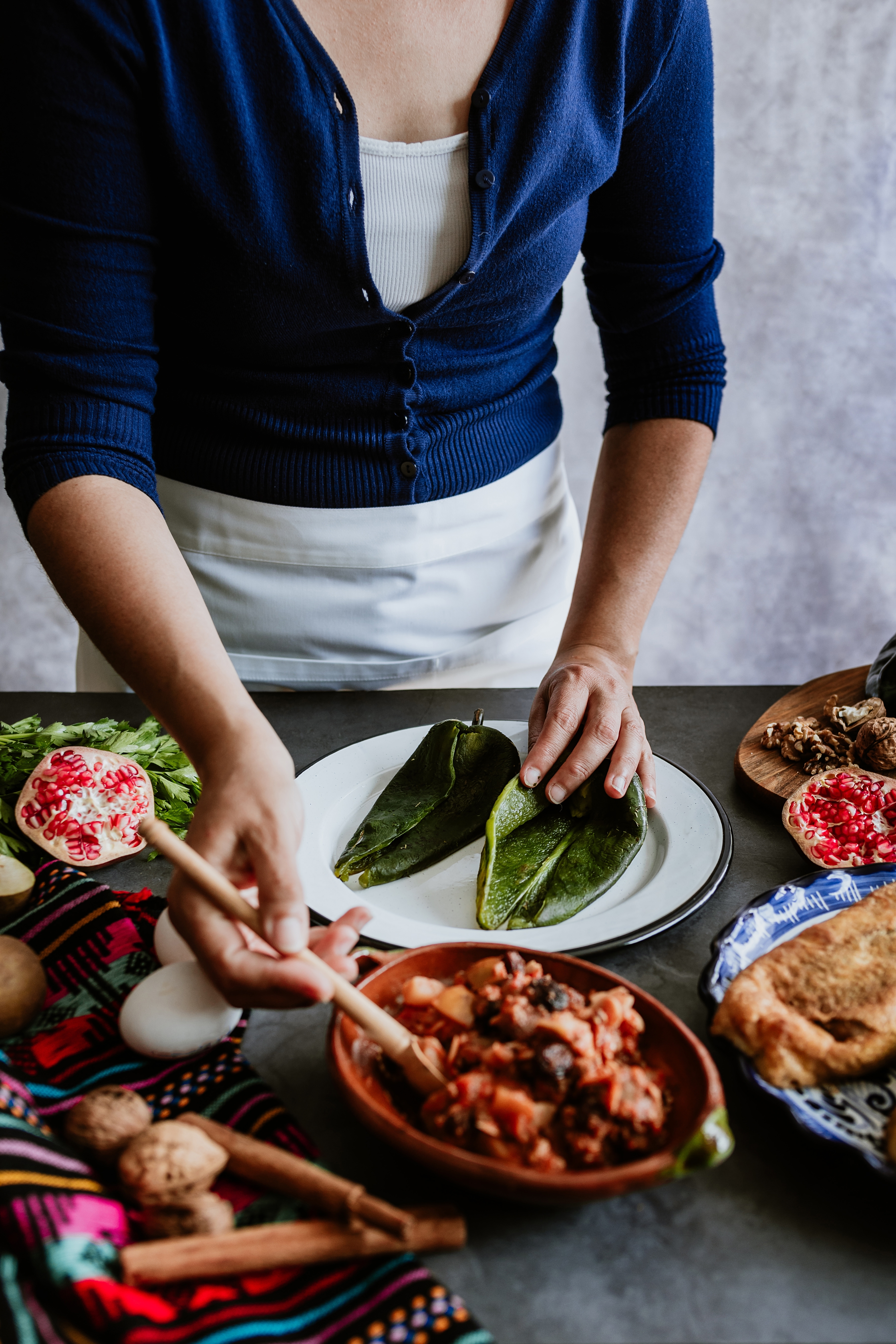 woman cooking Mexican food