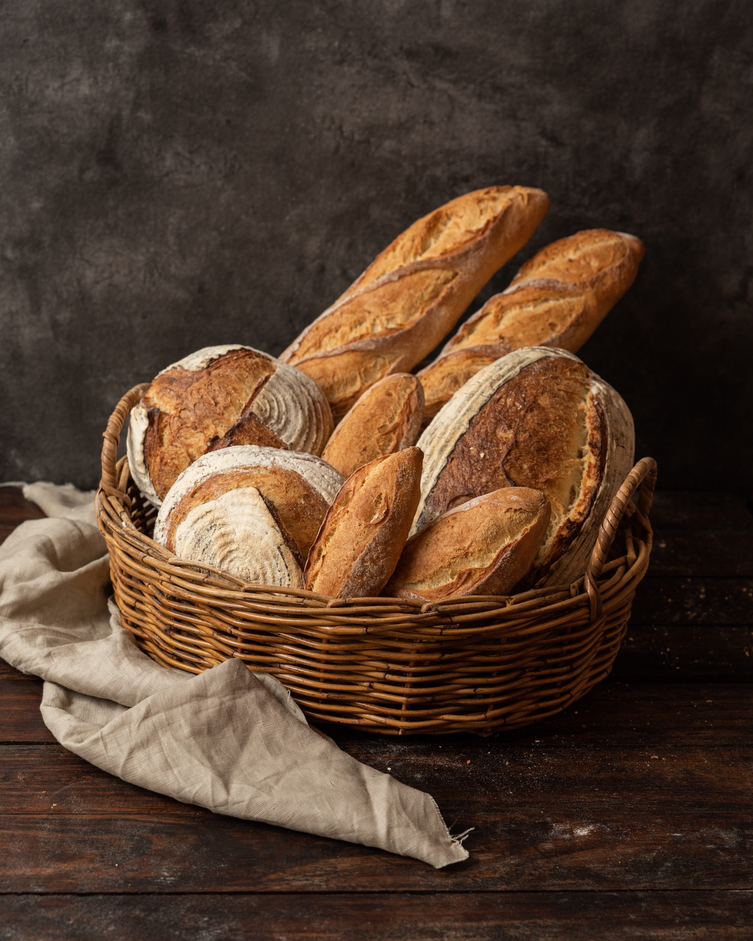 basket of fresh bread