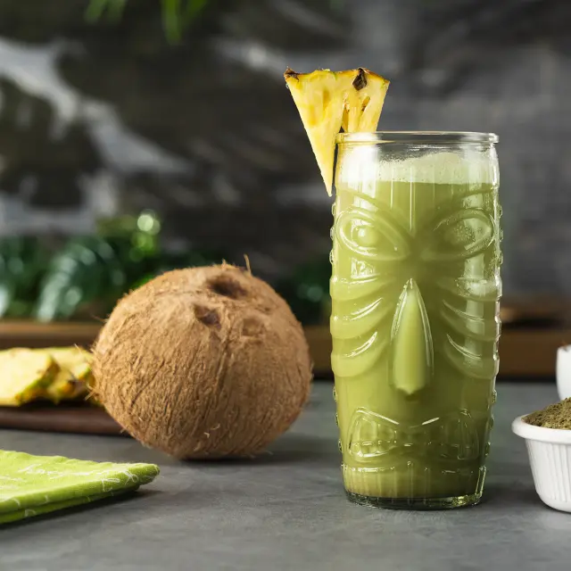 Pina colada com matcha