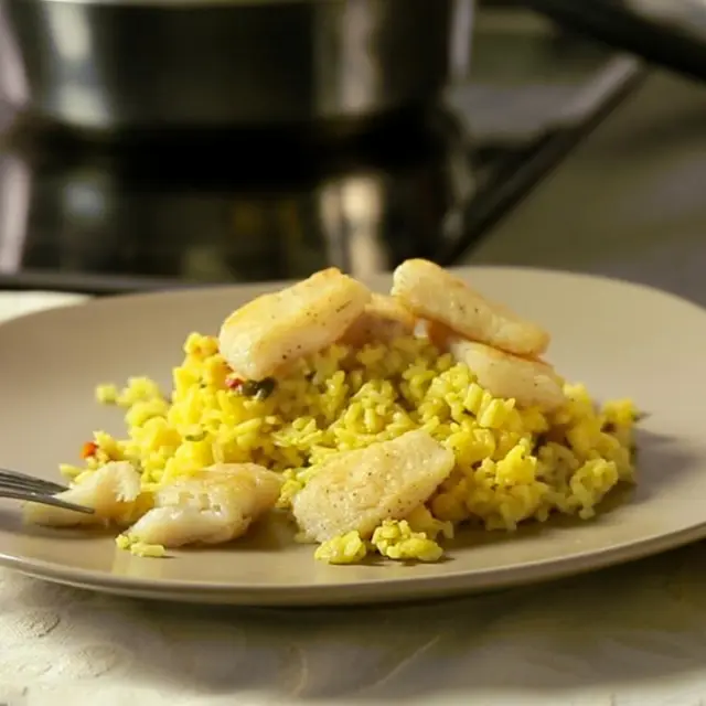 Vídeo de Arroz com Amêndoas e Peixe