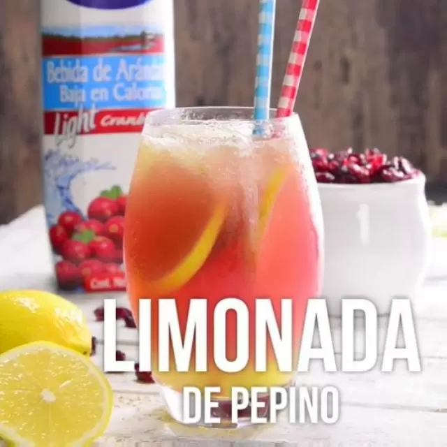 Limonada de Pepino y Cranberry