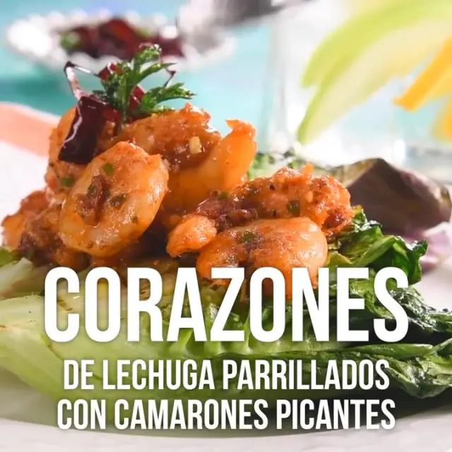 Vision of Lettuce Hearts Grilled with Spicy Shrimp