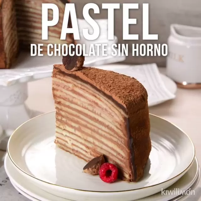 Pastel de Chocolate con Crepas sin Horno