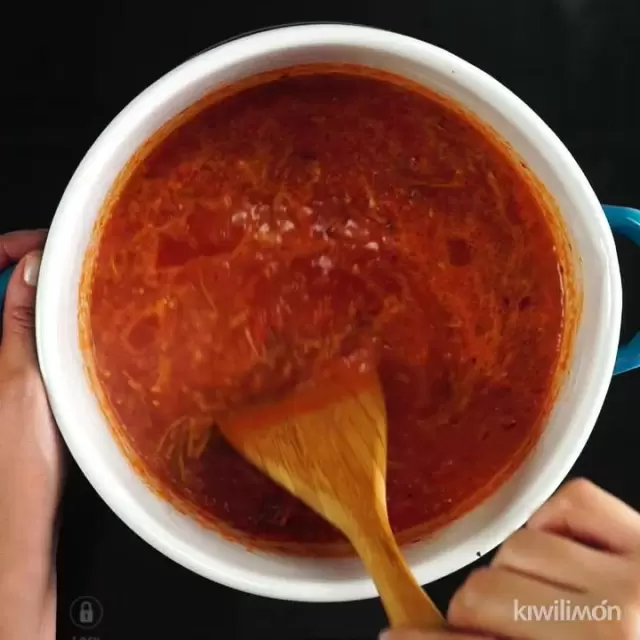 Soup of Fideo with Chile Guajillo