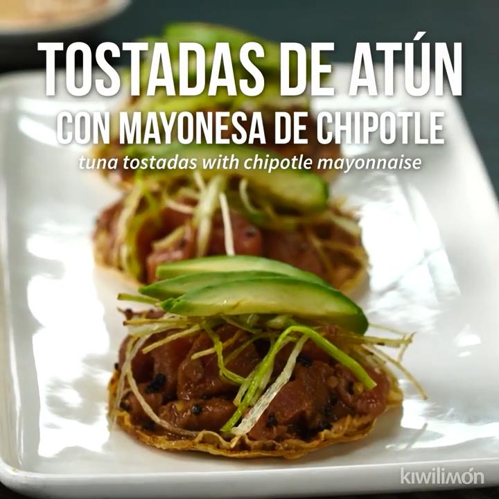 Tuna Tostadas with Chipotle Mayo