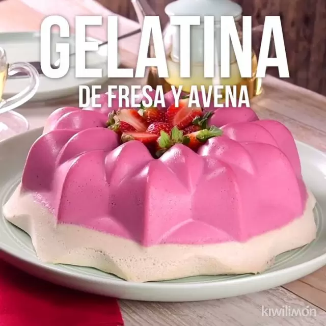 Gelatina de Fresa y Avena