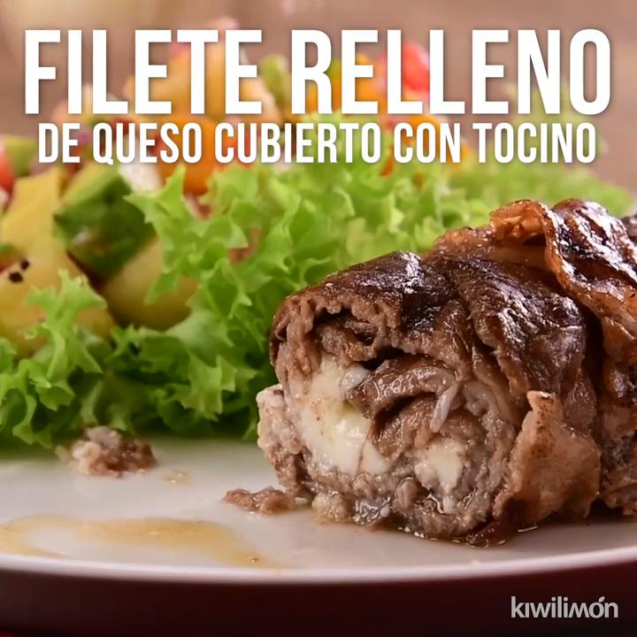 Filete Relleno de Queso Cubierto con Tocino