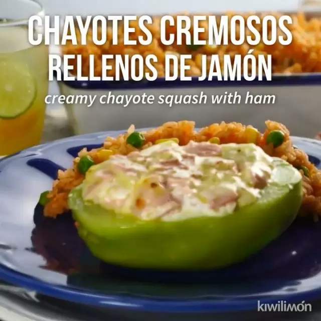 Chayotes Cremosos Rellenos de Jamón