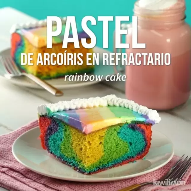 Pastel Arcoíris en Refractario