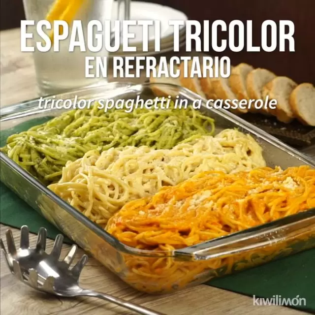 Espagueti Tricolor en Refractario