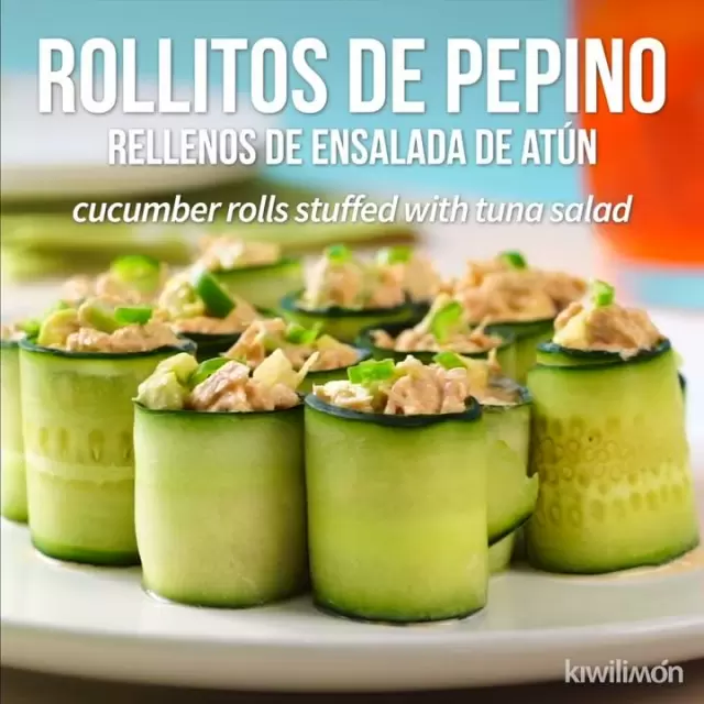 Rollitos de Pepino Rellenos de Ensalada de Atún