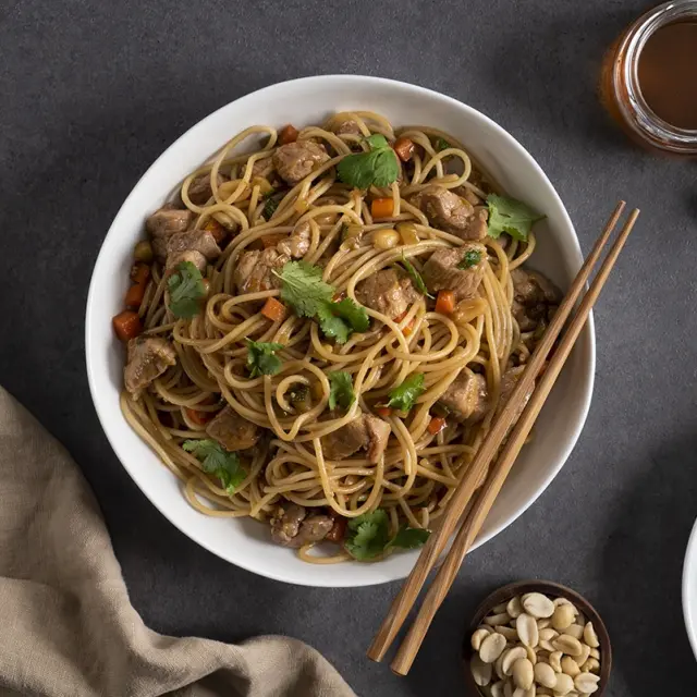 Thai Pasta with Sweet and Sour Pork