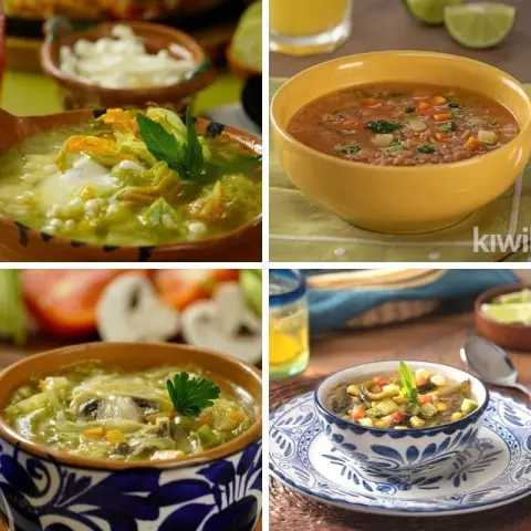4 different vegetable soups