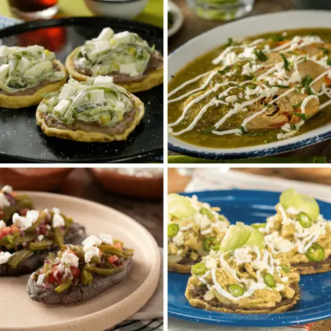 Sopes and tlacoyos