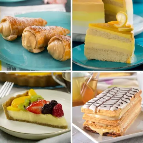 Desserts with pastry cream to sell