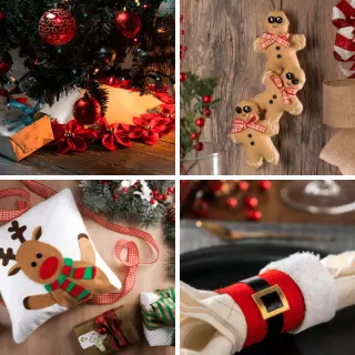 Decoraciones navideñas de fieltro