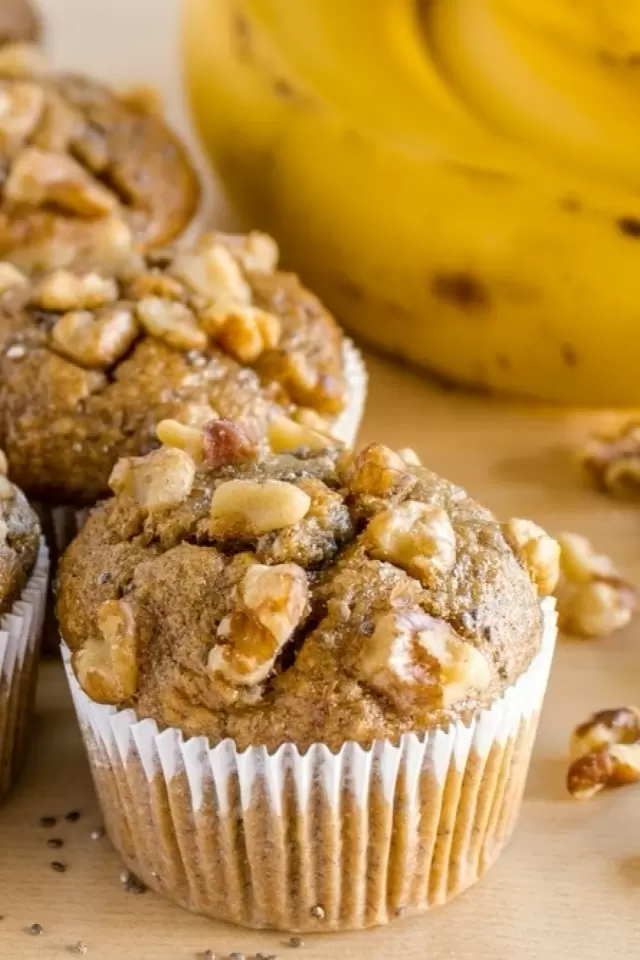 Cupcakes de Plátano y Nuez