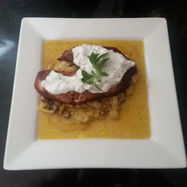 Tilapia in Portobello and Mint