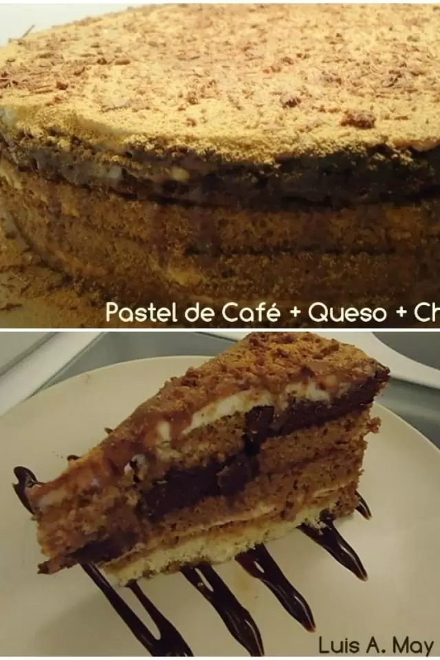 Pastel de Café, Queso y Chocolate