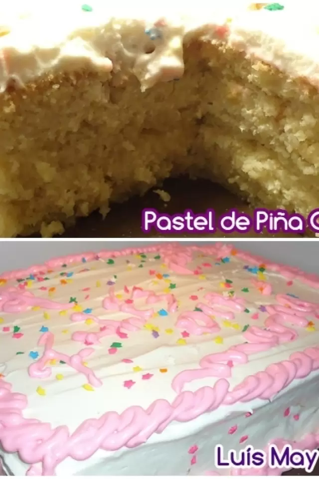 Pastel de Piña Colada con Betún Cremoso