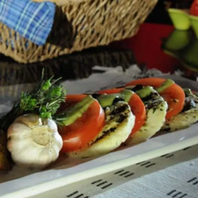 Grilled Pan Chapata Caprese Salad
