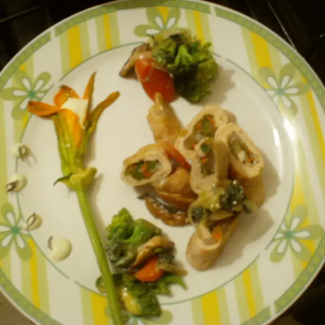 Stuffed Chicken Breasts with Zucchini Flower