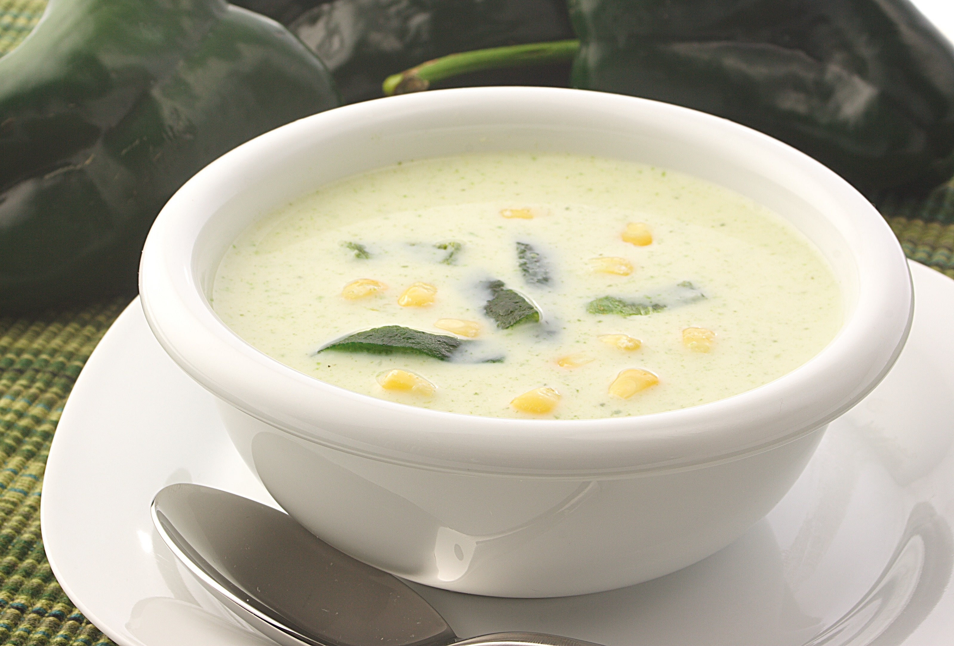 Soup of Elote with Rajas 