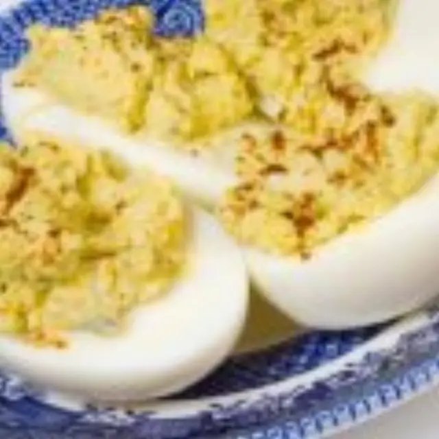 Crab-Stuffed Eggs with Spices