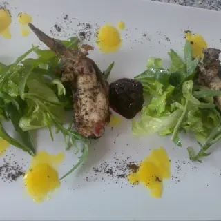 Chicken Wings with Coffee, Saffron Sauces, and Berries