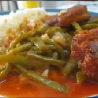 Shrimp Cakes with Nopales and Red Chile