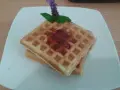 Waffles with Strawberry Coulis