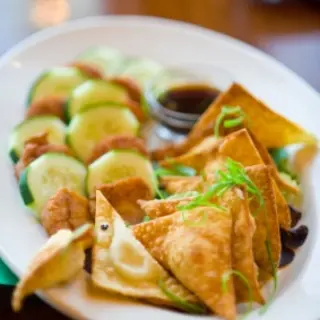 Brie Cheese Filled Wontons with Jam