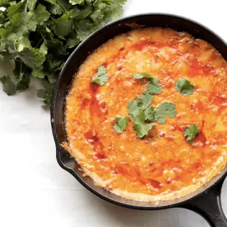 Melted Cheese with Tomato and Basil