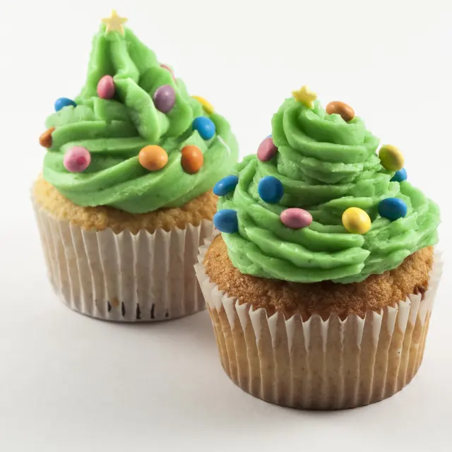 Cupcakes de Árvore de Natal