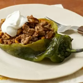 Chile Relleno de Queso com Elote