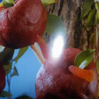Apples with Spicy Chamoy and Gummy Worms