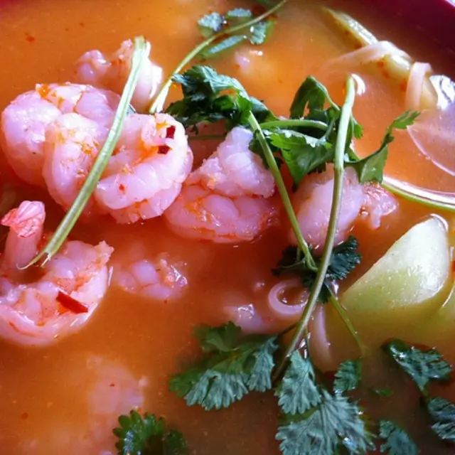 Shrimp in Broth with Guajillo Chile