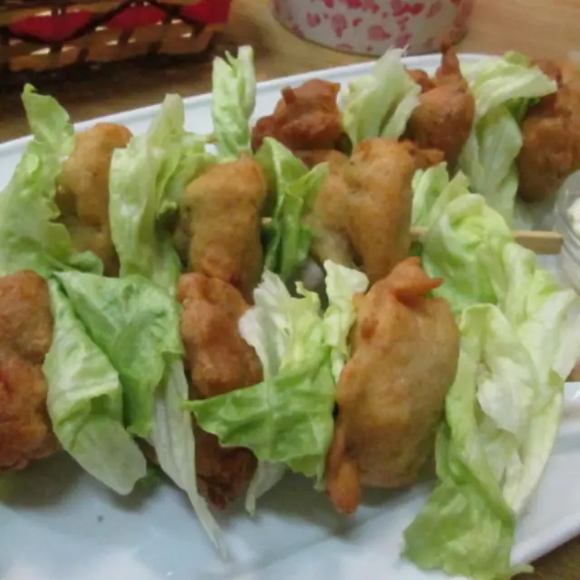 Bolinhos de Alface e Atum em Espetinhos