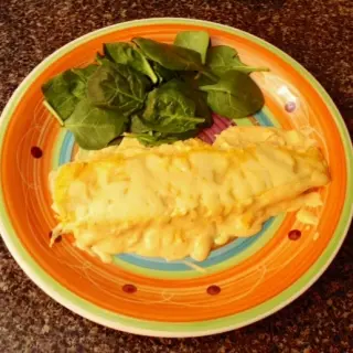 Tuna Crepes with Cheese and Chipotle Sauce