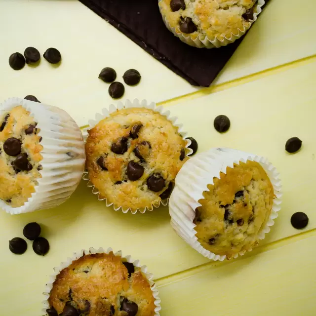 Muffins de Plátano y Chispas de Chocolate