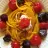 Yellow Spaghetti with Fruits and Sweetened Milk