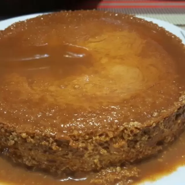 Flan de Elote with cajeta