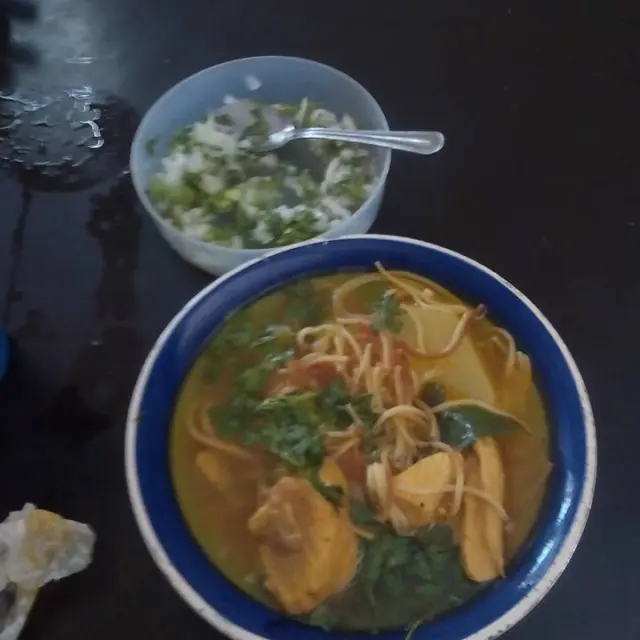 Noodle Soup with Spinach