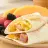 Egg and Milk Tacos with Bacon Cubes.