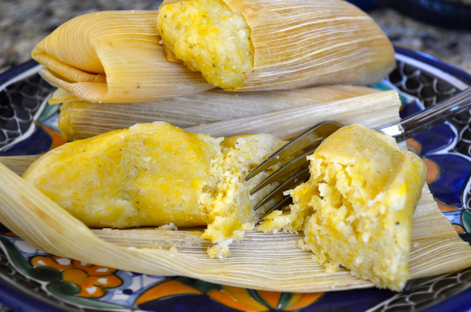 Elote tamales with green chile.