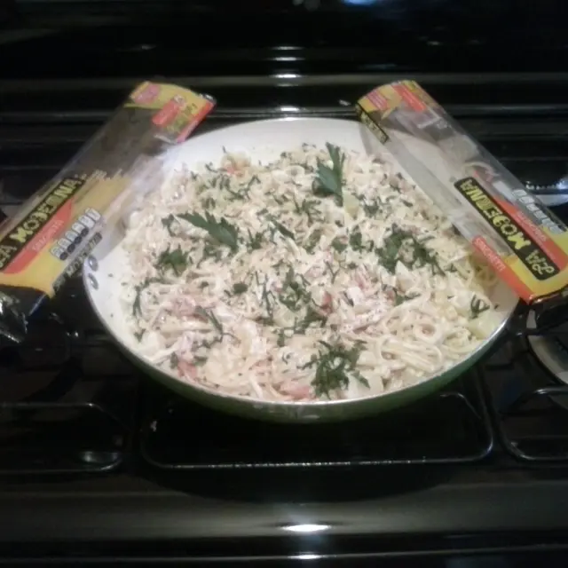 Creamy Spaghetti with Potatoes and Bacon