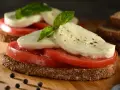 Mozzarella, Basil, and Tomato Sandwich
