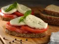 Mozzarella, Basil, and Tomato Sandwich