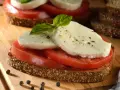 Mozzarella, Basil, and Tomato Sandwich